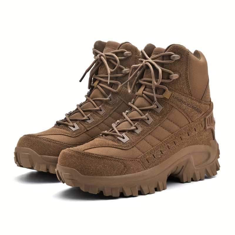Men's Lace-Up Boots with Shock-Absorbing Sole
