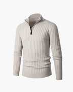 Men's High Collar Half-Zip Jumper – Ribbed Cuffs