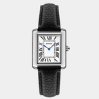 Men's Square Watch with Leather Strap
