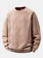 Men's Geometric Textured Crew Neck Sweatshirt