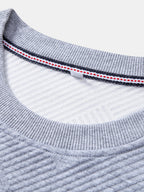 Men's Geometric Textured Crew Neck Sweatshirt