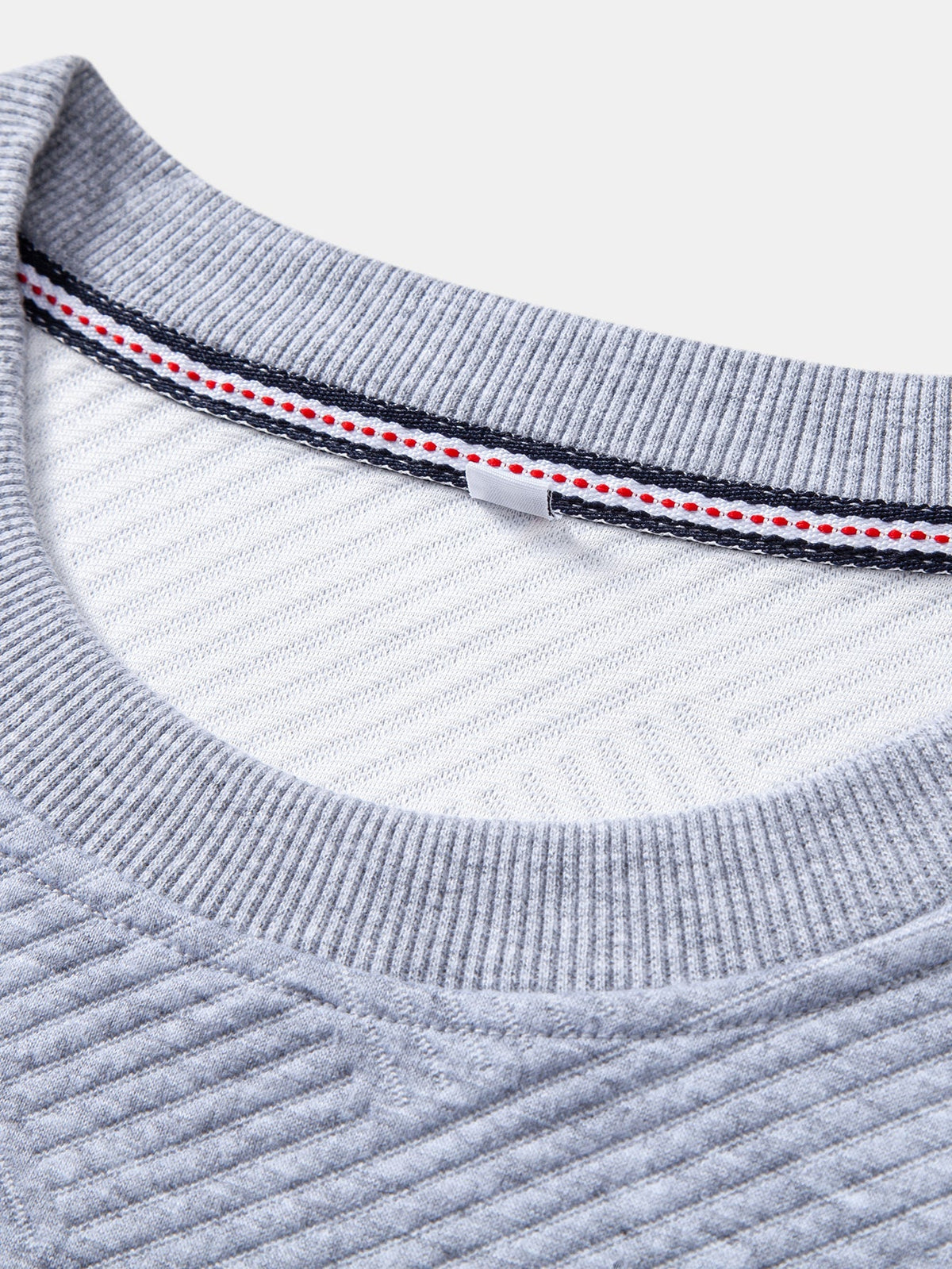 Men's Geometric Textured Crew Neck Sweatshirt