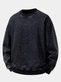 Men's Vintage Washed Cotton Crew Neck Sweatshirt