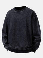 Men's Vintage Washed Cotton Crew Neck Sweatshirt