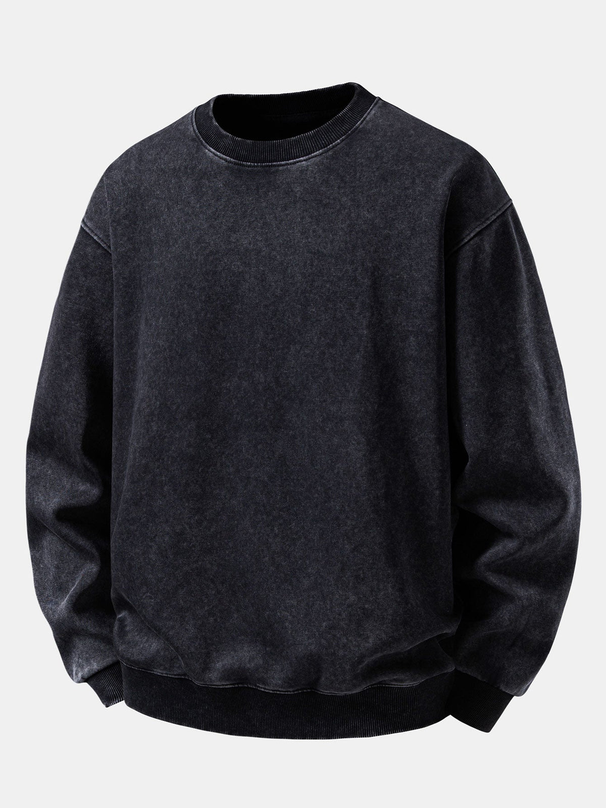 Men's Vintage Washed Cotton Crew Neck Sweatshirt