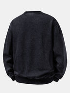 Men's Vintage Washed Cotton Crew Neck Sweatshirt