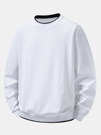 Men's Cotton Blend Layered Crew Neck Sweatshirt