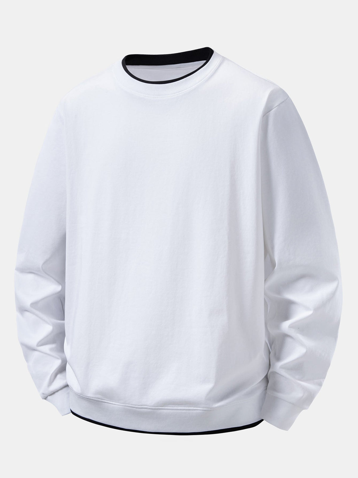 Men's Cotton Blend Layered Crew Neck Sweatshirt