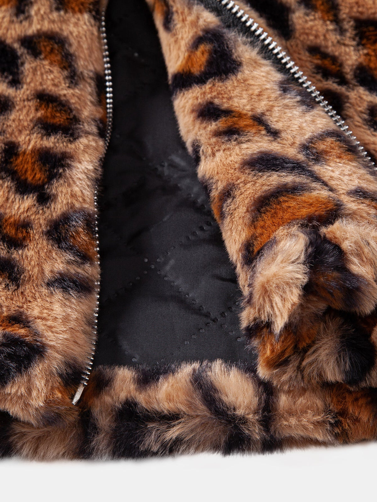 Men's Plush Faux Fur Hooded Zip-Up Jacket