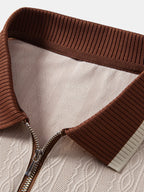 Men's Twisted Jacquard Quarter-Zip Knit Polo