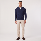Men's Quarter-Zip Knit Jumper with Stand Collar