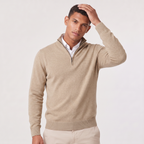 Men's Quarter-Zip Knit Jumper with Stand Collar