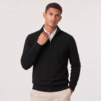 Men's Quarter-Zip Knit Jumper with Stand Collar