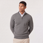 Men's Quarter-Zip Knit Jumper with Stand Collar