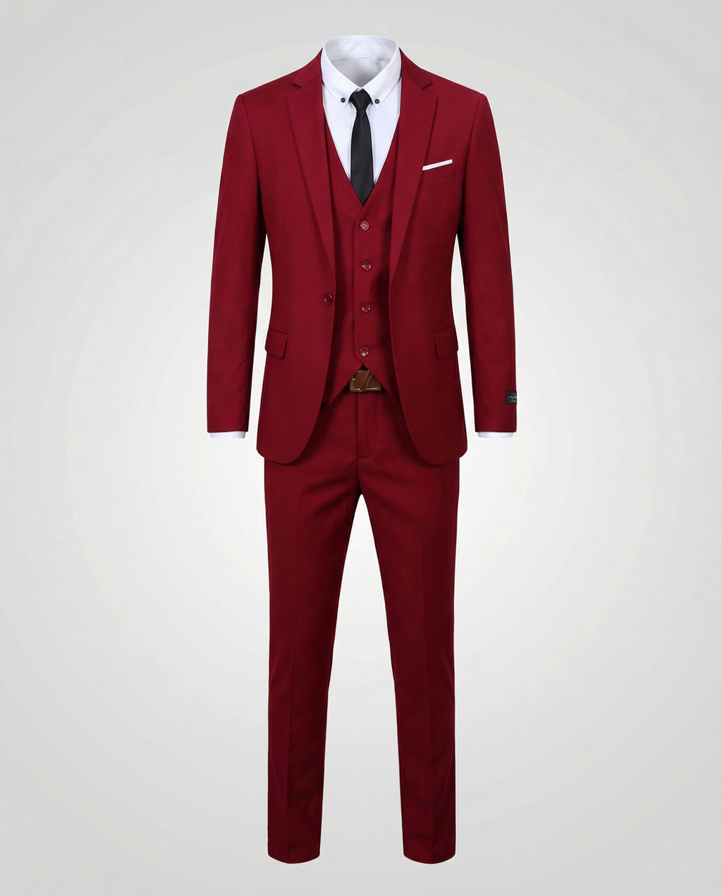 Men's Tailored Three-Piece Suit – Single-Breasted Jacket Waistcoat