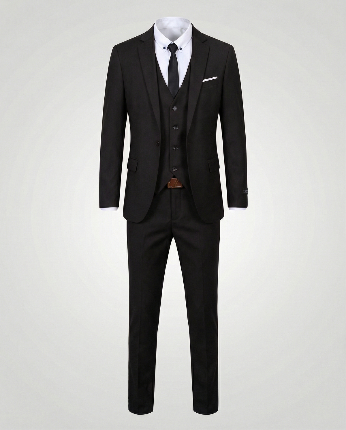 Men's Tailored Three-Piece Suit – Single-Breasted Jacket Waistcoat