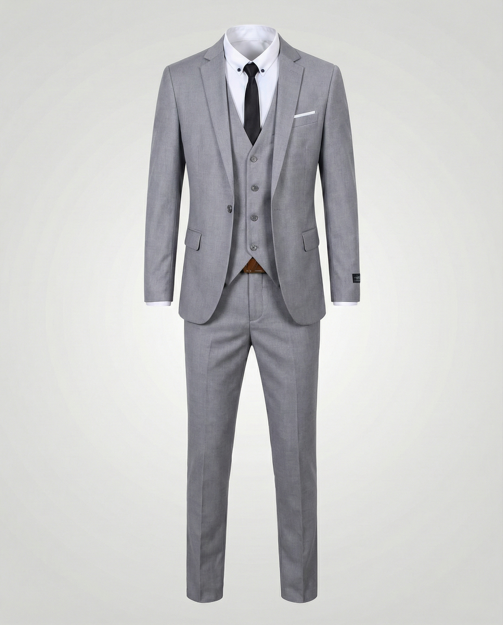 Men's Tailored Three-Piece Suit – Single-Breasted Jacket Waistcoat