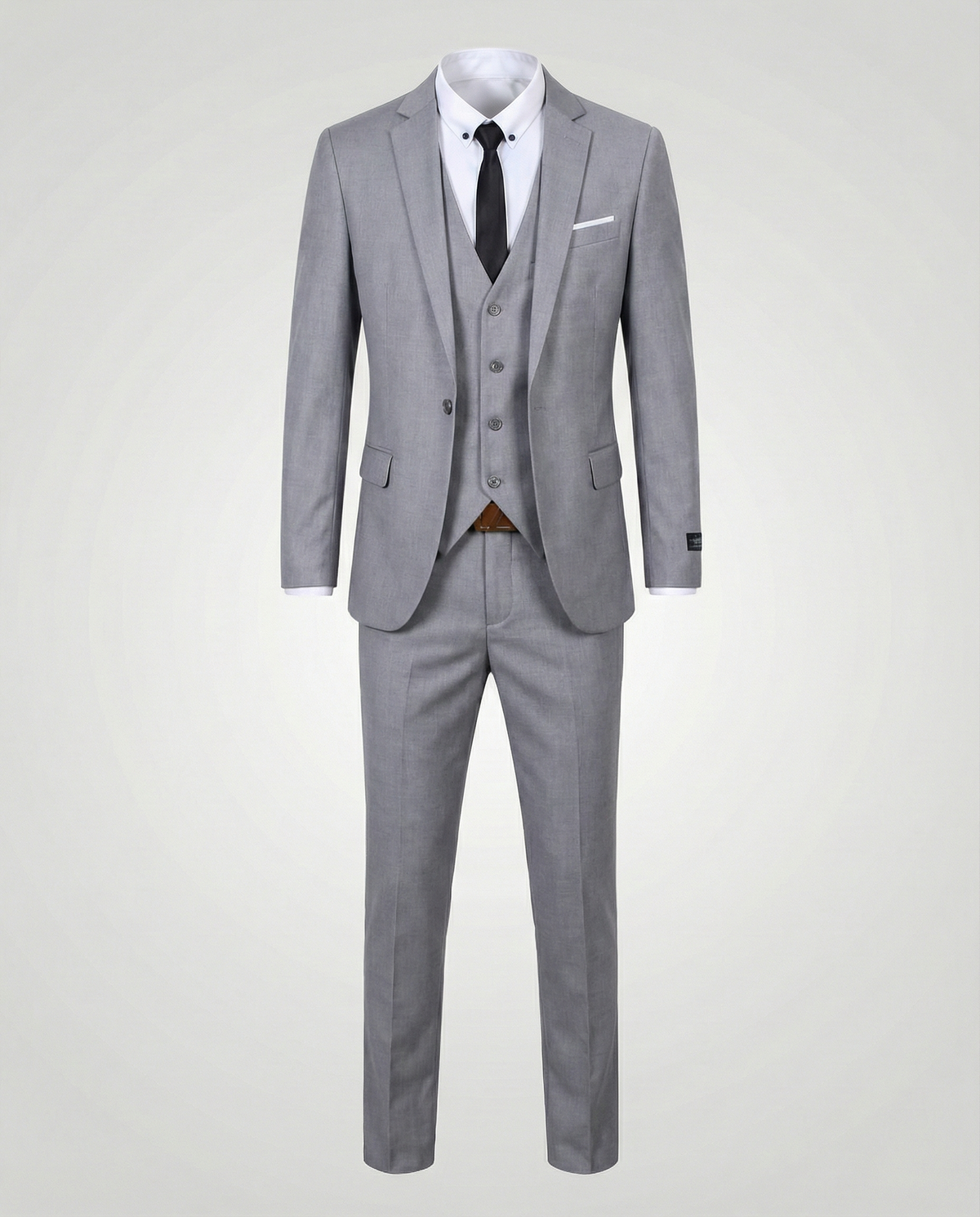 Men's Tailored Three-Piece Suit – Single-Breasted Jacket Waistcoat