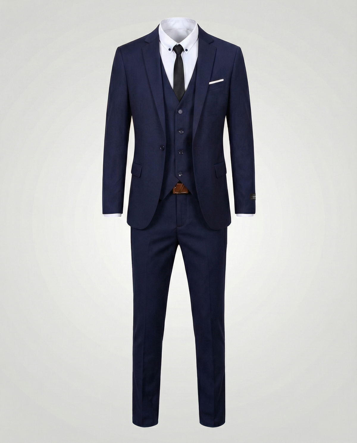 Men's Tailored Three-Piece Suit – Single-Breasted Jacket Waistcoat