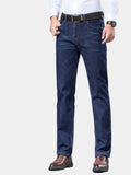 Men's Fleece-Lined Jeans with Turn-Ups