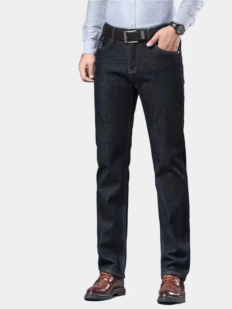 Men's Fleece-Lined Jeans with Turn-Ups