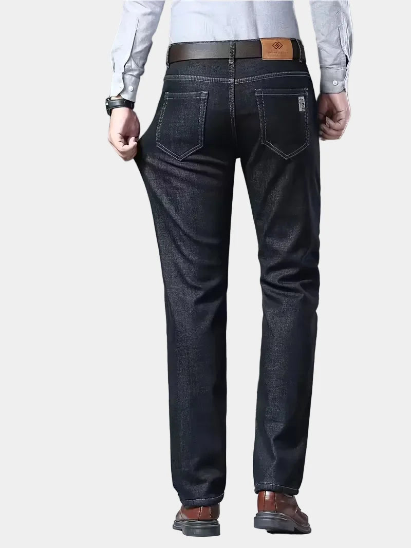 Men's Fleece-Lined Jeans with Turn-Ups