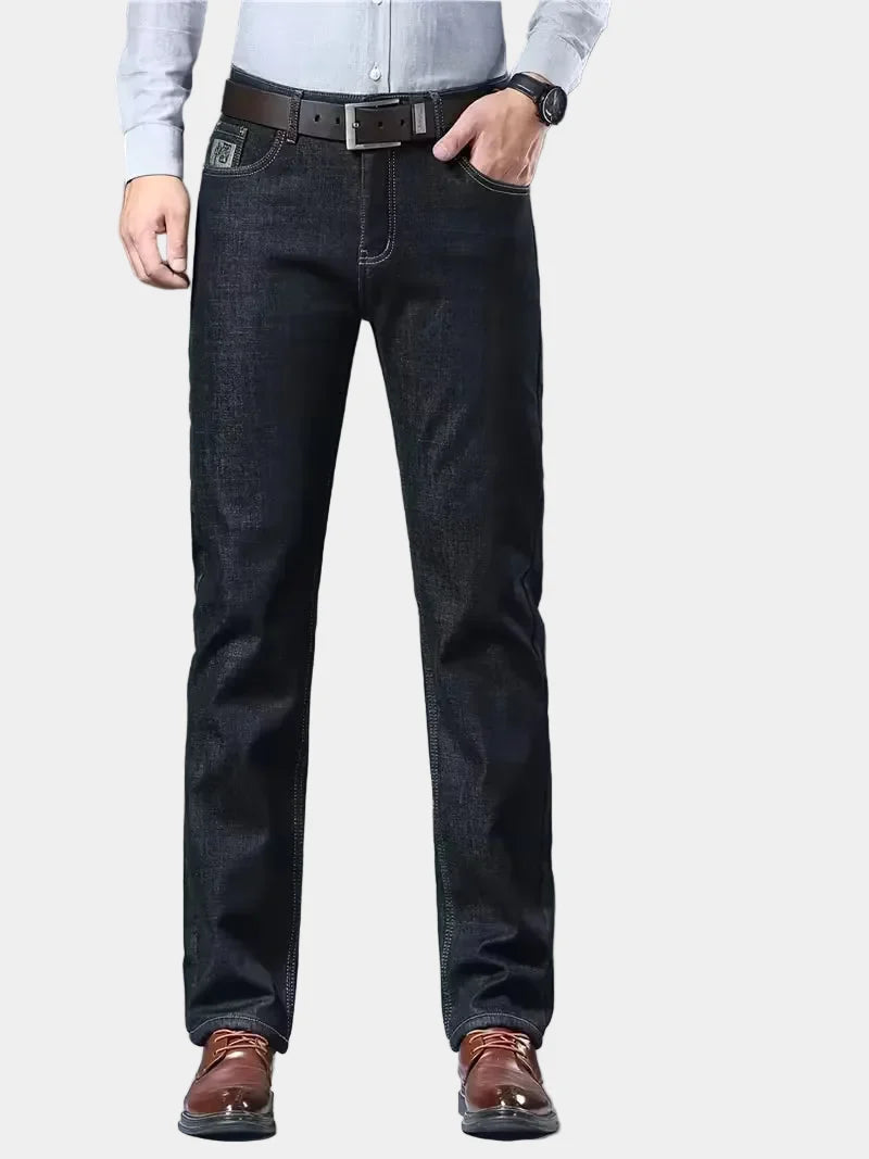 Men's Fleece-Lined Jeans with Turn-Ups