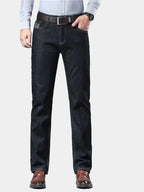 Men's Fleece-Lined Jeans with Turn-Ups
