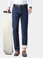 Men's Fleece-Lined Jeans with Turn-Ups