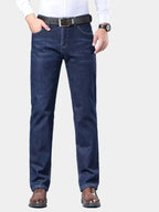 Men's Fleece-Lined Jeans with Turn-Ups