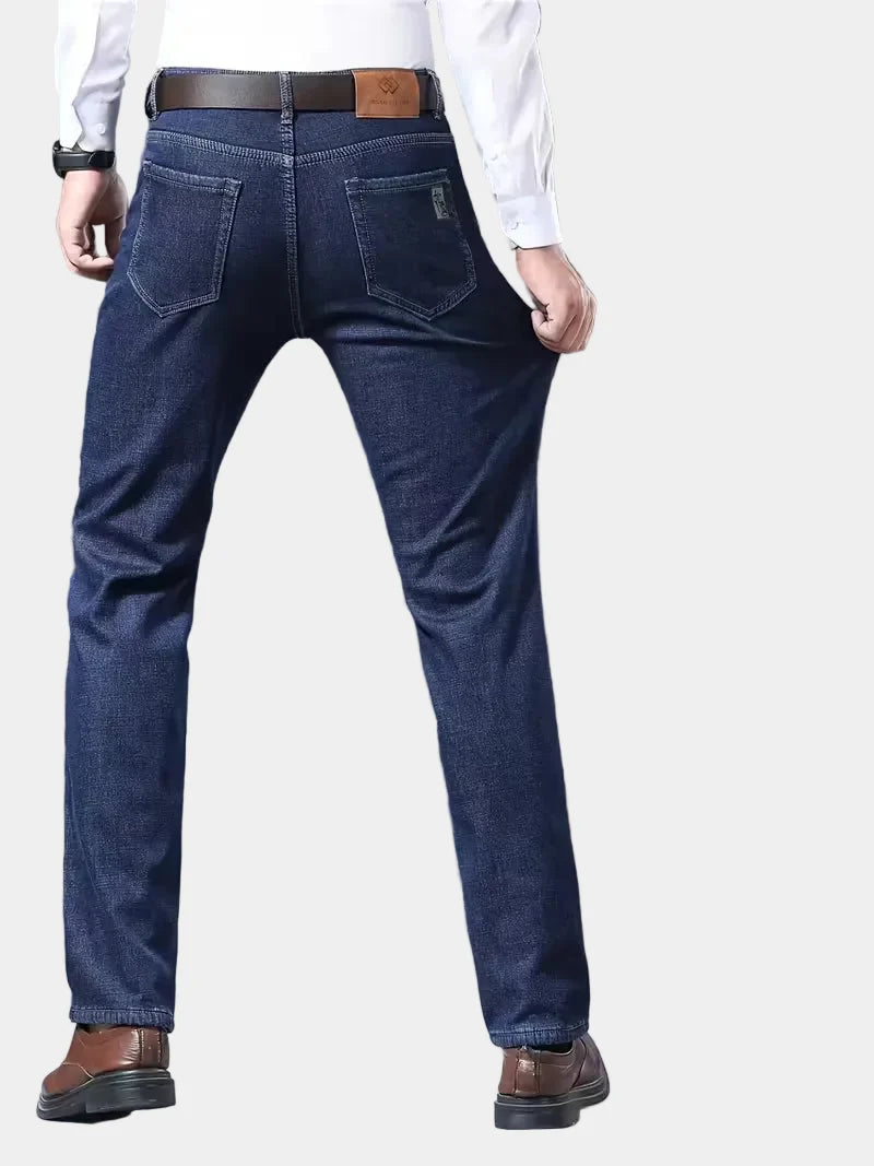 Men's Fleece-Lined Jeans with Turn-Ups