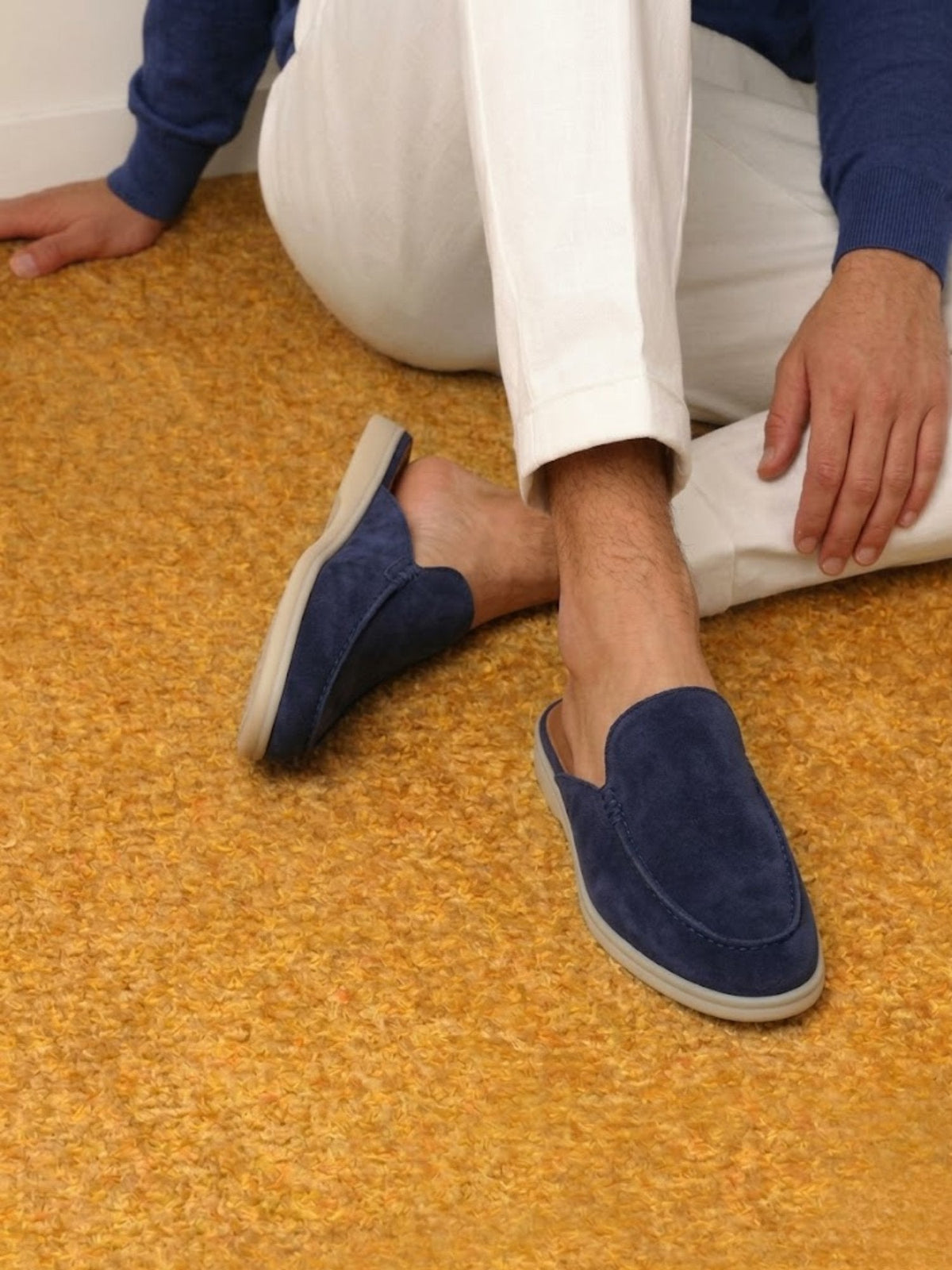 Men's Suede-Look Mule Loafers – Lightweight Slip-On Shoes