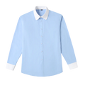Men's Rounded Collar Cotton Shirt for Refined Business and Occasion Styling