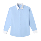 Men's Rounded Collar Cotton Shirt for Refined Business and Occasion Styling
