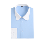 Men's Rounded Collar Cotton Shirt for Refined Business and Occasion Styling