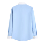 Men's Rounded Collar Cotton Shirt for Refined Business and Occasion Styling