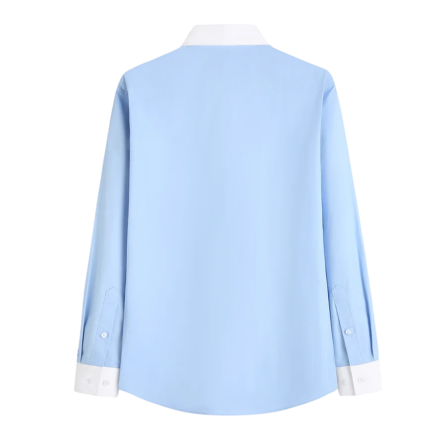 Men's Rounded Collar Cotton Shirt for Refined Business and Occasion Styling