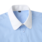 Men's Rounded Collar Cotton Shirt for Refined Business and Occasion Styling