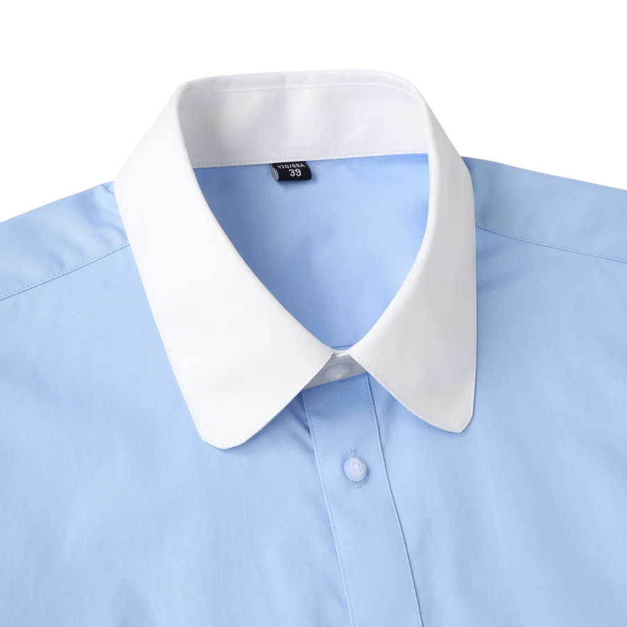 Men's Rounded Collar Cotton Shirt for Refined Business and Occasion Styling