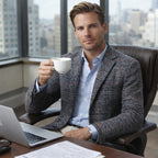 Men's Slim-Fit Check Tweed-Style Blazer