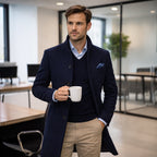 Men's Single-Breasted Wool-Blend Trench Coat – Mid Length