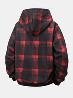 Men's Teddy-Lined Plaid Hooded Jacket – Warm Fleece Winter Outerwear