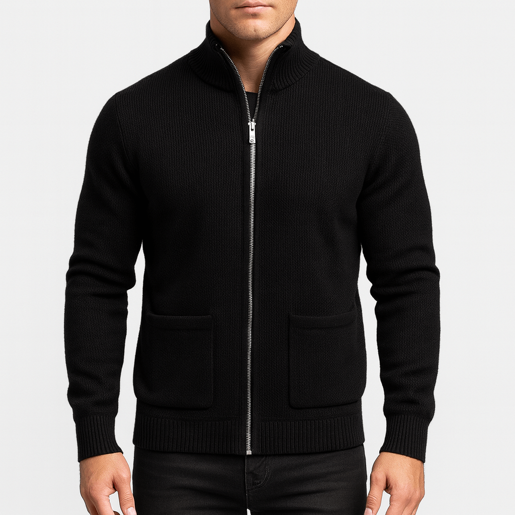 Men's Cotton Zip Cardigan – Lightweight Breathable Layer