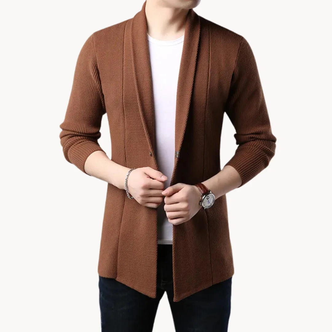 Men's Longline Open-Front Cardigan