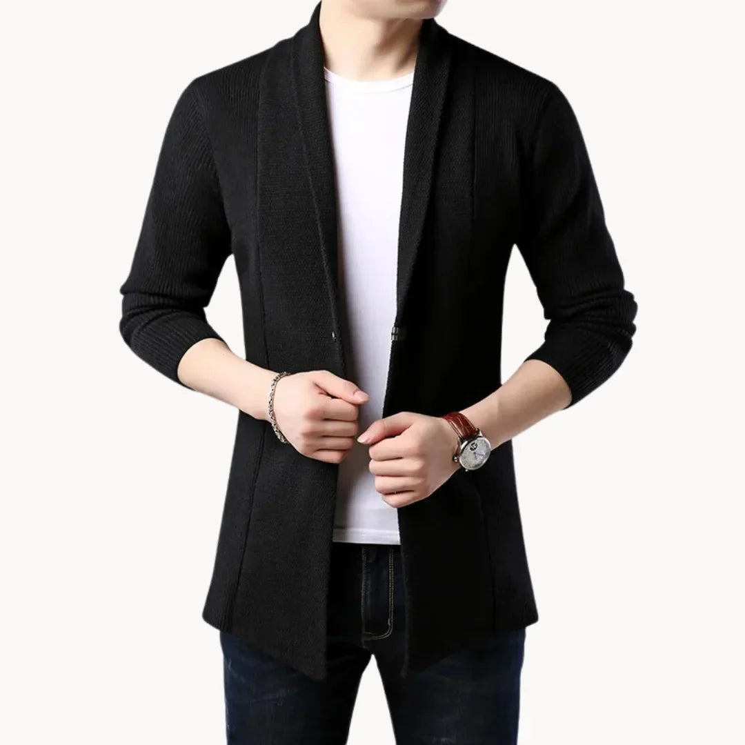 Men's Longline Open-Front Cardigan