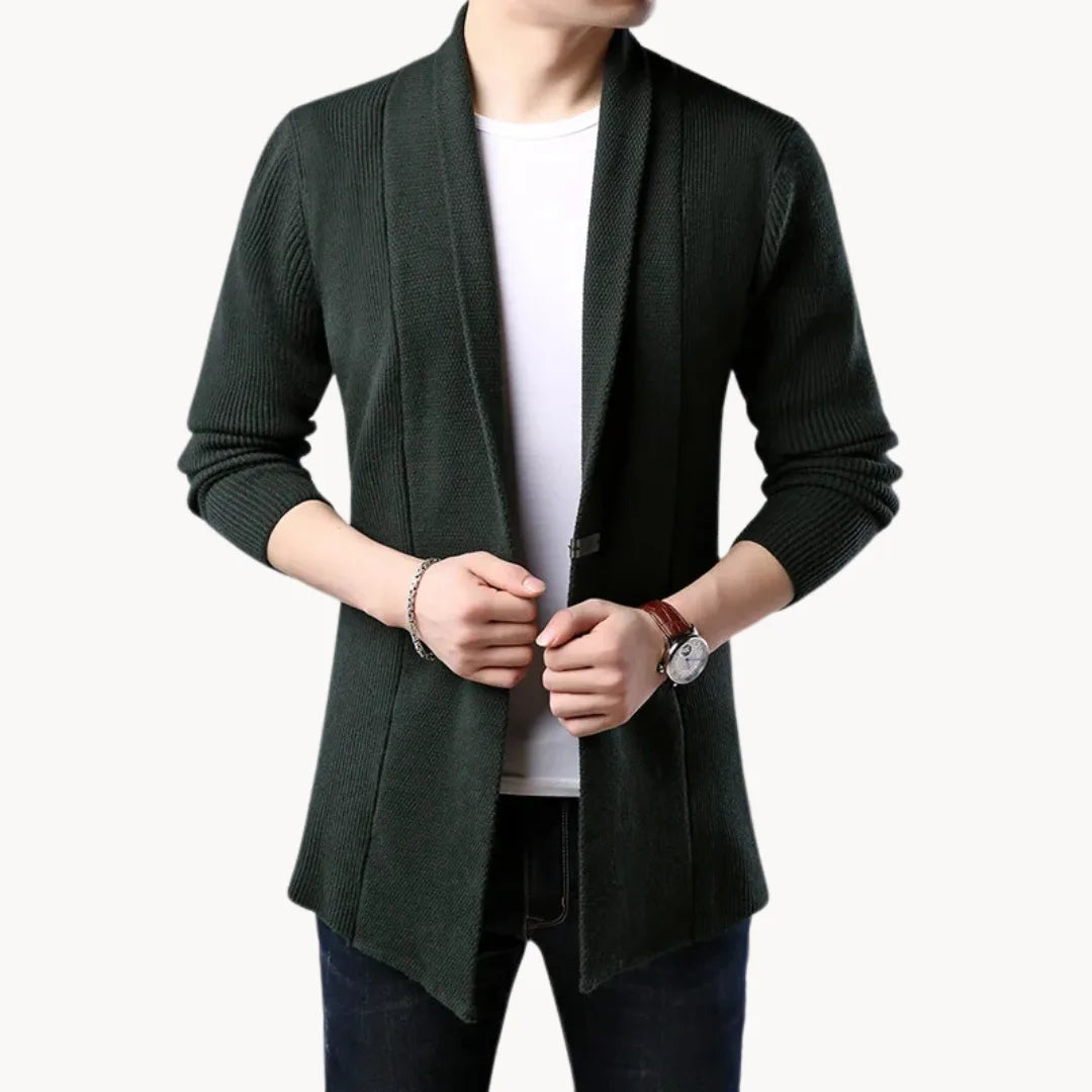 Men's Longline Open-Front Cardigan