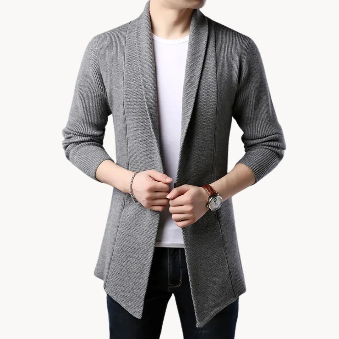 Men's Longline Open-Front Cardigan