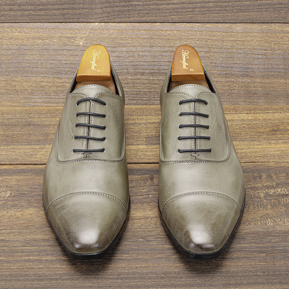 Men's leather-look Oxford Shoes – Cap-Toe Lace-Ups
