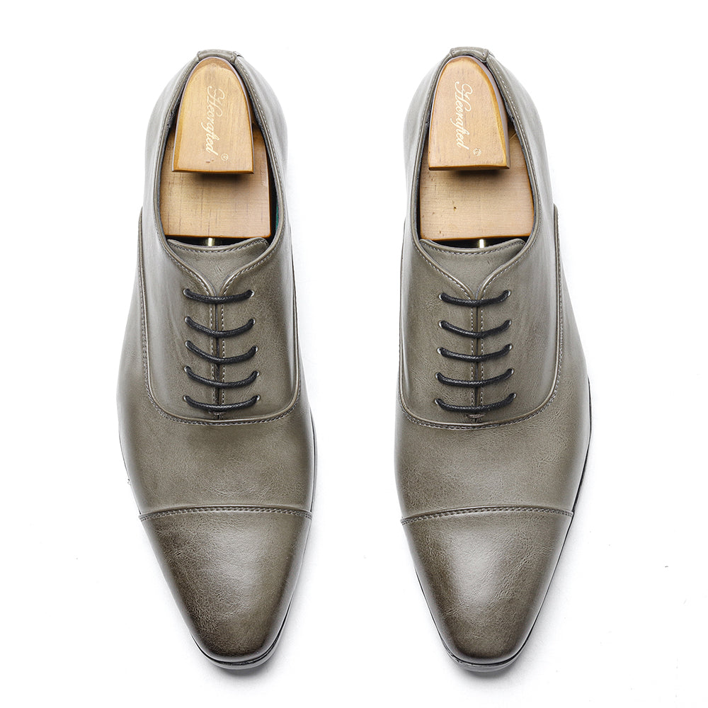 Men's leather-look Oxford Shoes – Cap-Toe Lace-Ups