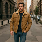 Men's Fleece-Lined Winter Coat – Button Front, Five Colours